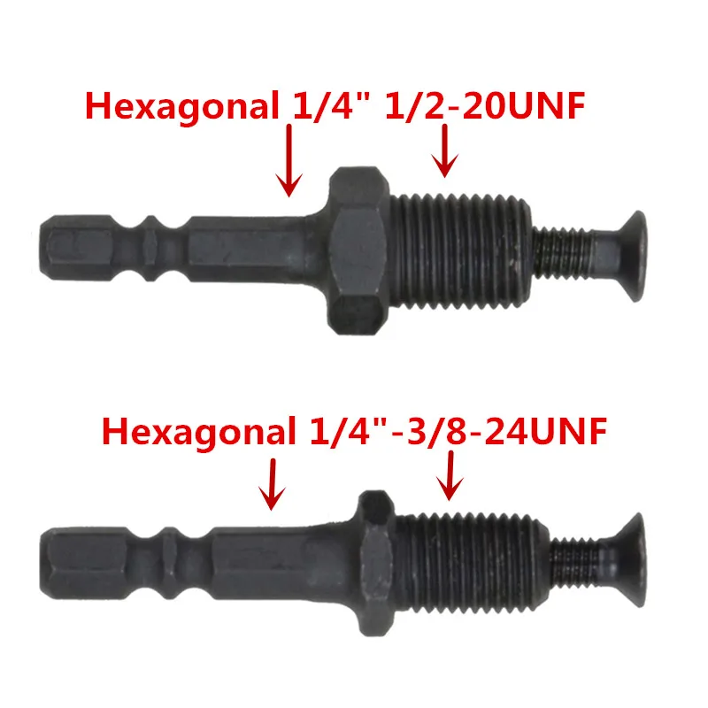 Imagem -04 - Hexagonal 6.35 mm Hex Shank Adaptador para 220unf Hex Shank Rosca Macho w Parafuso Reverso para Broca Chuck