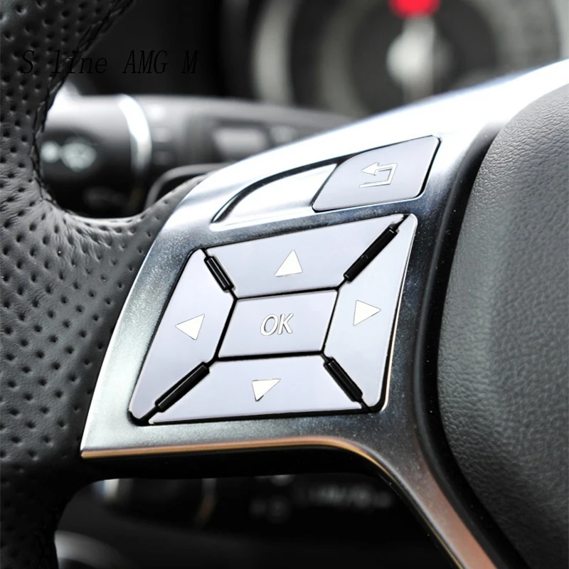 For Mercedes Benz E class W212 W213 Auto Steering Wheel Switch Control Buttons Trim Panel Covers Stickers Interior Accessories 5