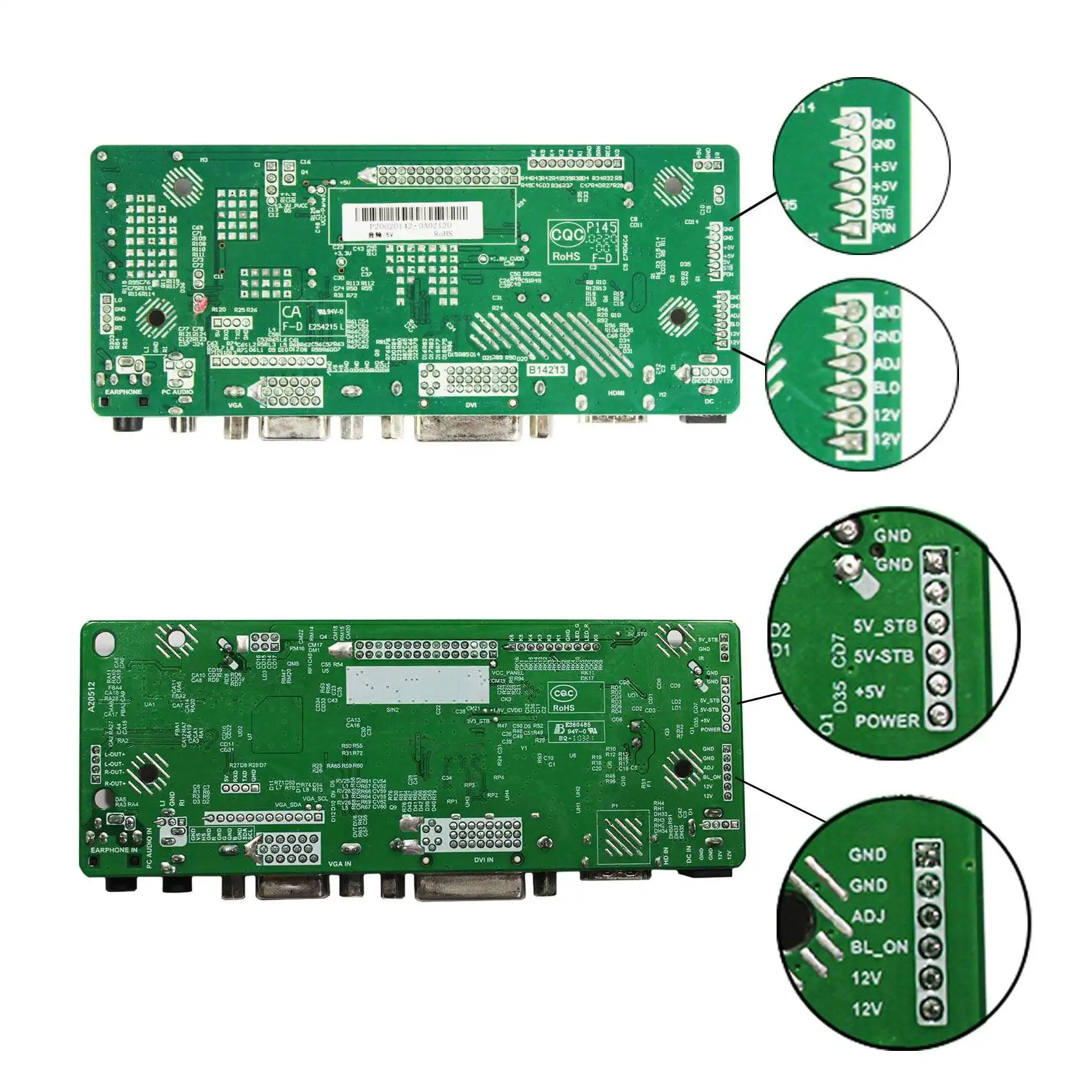 

H DMI VGA DVI LCD Controller Board 10.4 in 1024x768 IPS LCD 600nit Brightness