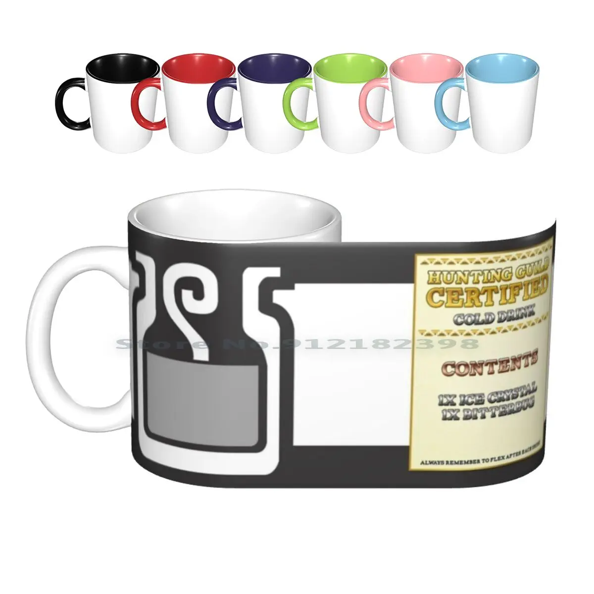 Guild Mugs-Cold Drink Ceramic Mugs Coffee Cups Milk Tea Mug Monster Hunter Monster Hunter Potion Mega Potion Mega 3ds Mh4u