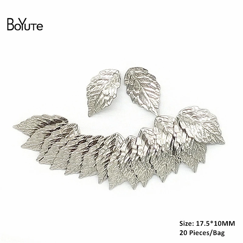 BoYuTe Logam Stainless Steel Ginkgo Maple Daun Charms Diy Buatan Tangan Perhiasan Bahan Grosir