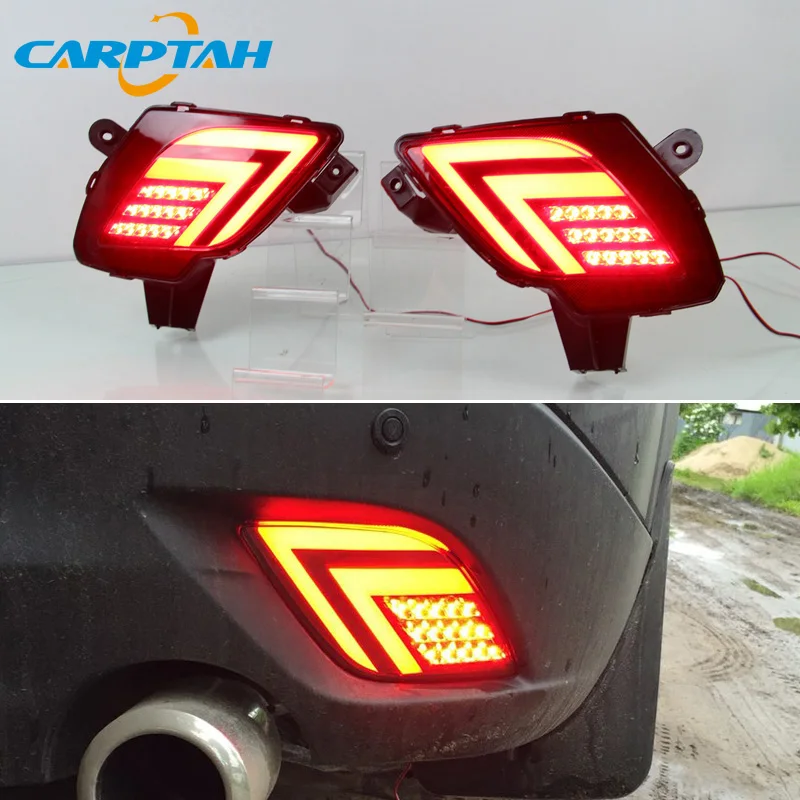 

2PCS For Mazda CX-5 CX5 2013 - 2016 3-in-1 Functions 12V LED Bumper Lamp Rear Fog Lamp Brake Light Turn Signal Light Reflector