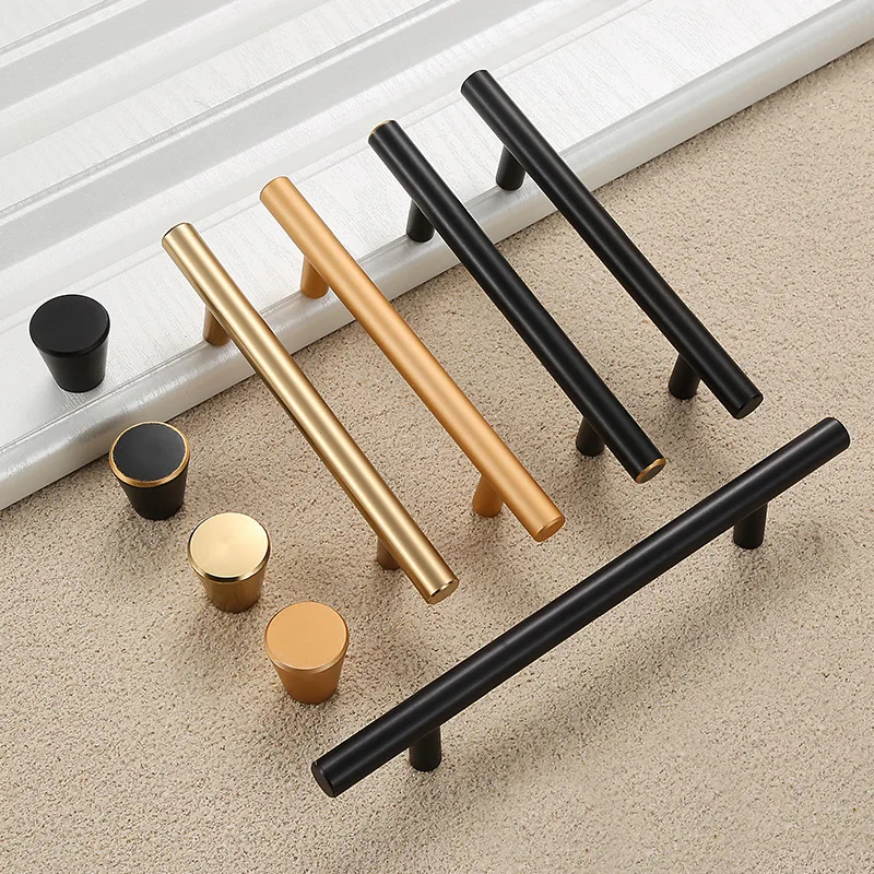 Modern and Simple American Cabinet Door Handle Nordic Wardrobe Gold Copper Matte Black Cabinet Drawer Single Hole Pull