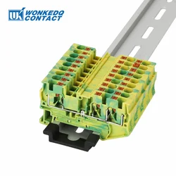 電気DINレール端子台PT-4TW-PE、地下端末、3導体、pt 4、ツイン腕立て伏せ線、PT4-TW-PE