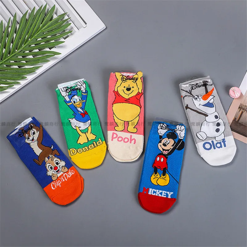 Anime Figure Disney Stitch Mickey Socks calzini corti da donna bambini ragazzi ragazze autunno inverno Cute Cartoon Cotton Print Socks