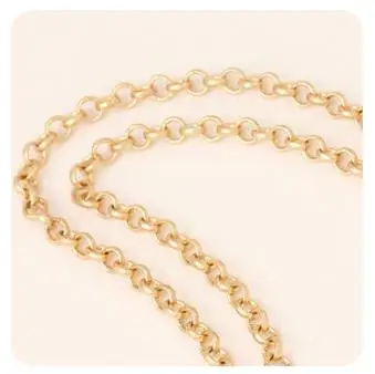 (4292)2 Meter 2MM 2.5MM 3MM 24K Champagne Gold Color Plated Brass Round Link Chains Necklace Chains Quality Jewelry Accessories