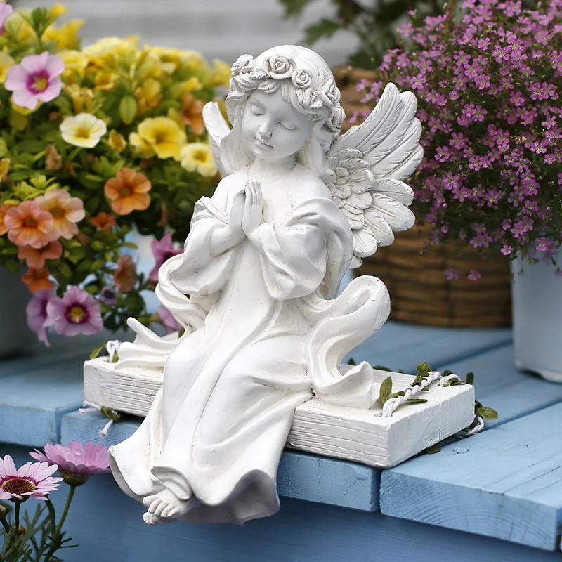 Imagem -04 - Ornamentos de Resina para Jardim de Fadas Estátuas de Anjo para Menina Feng Shui Enfeites para Casa Quintal Varanda Acessórios de Decoração