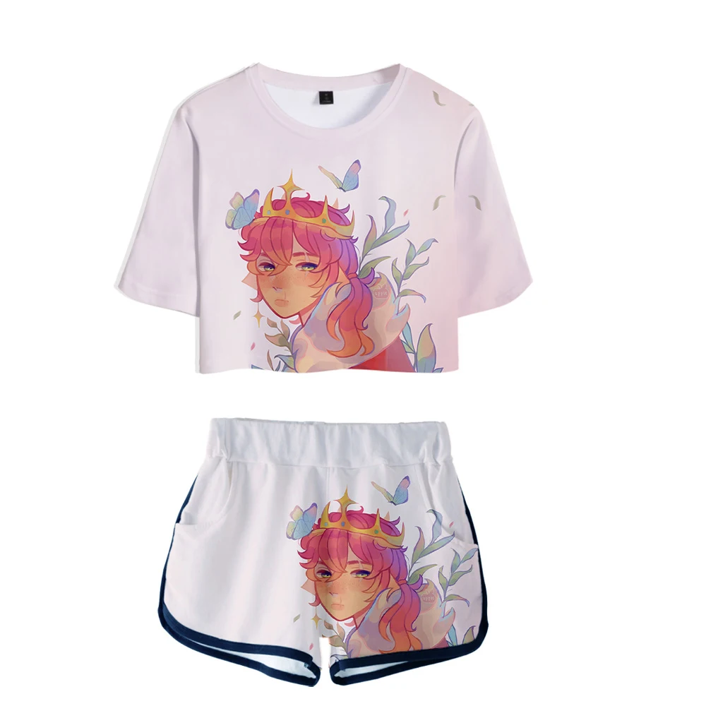 

Technoblade 3D Summer unisex Sets Sexy Short Tops+shorts Elastic Waist Suit Kawaii Japan Two Piece Sets