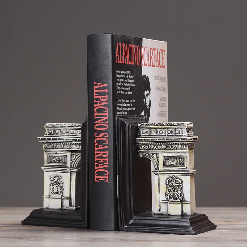 Set of 2 Decoration Resin Triumphal Arch Bookends