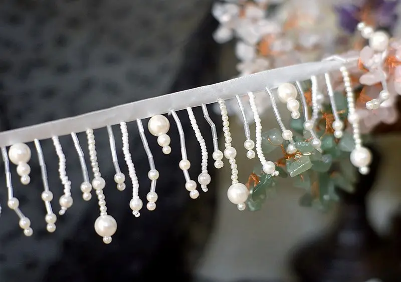 3 Yard/Lot Strass-Anhänger Perlenbesetzte Spitzenborte Quaste DIY Bühnenbekleidung Heimvorhang Hochzeitskleid Dekorative Accessoires – Detail 16