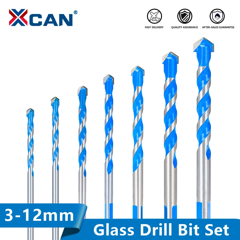 Broca XCAN-Glass, Triangle Bit, Telha cerâmica, Concrete Brick, Wood Hole, Drilling Cutter, 3mm, 4mm, 5mm, 6mm, 8mm, 10mm, 12 milímetros