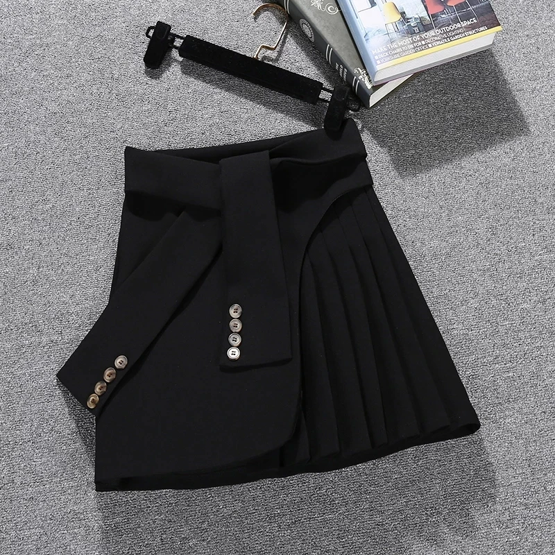 Fashion Summer Pleated Skirt 2023 Autumn High Waist Lace Up Bandage Short Mini Pleated Skirt Women Casual Korean Skirts Womens