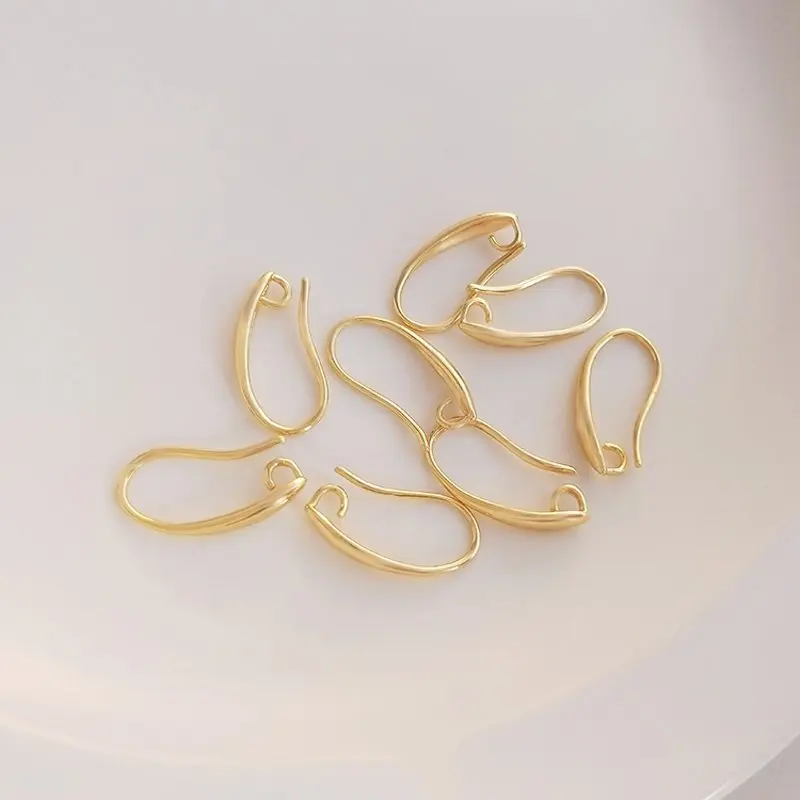 10PCS 3*17mm Earring Hooks Jewlery Making Supplies Charms 14k Gold Plated Charms for Jewelry Making DIY Brass Accessories