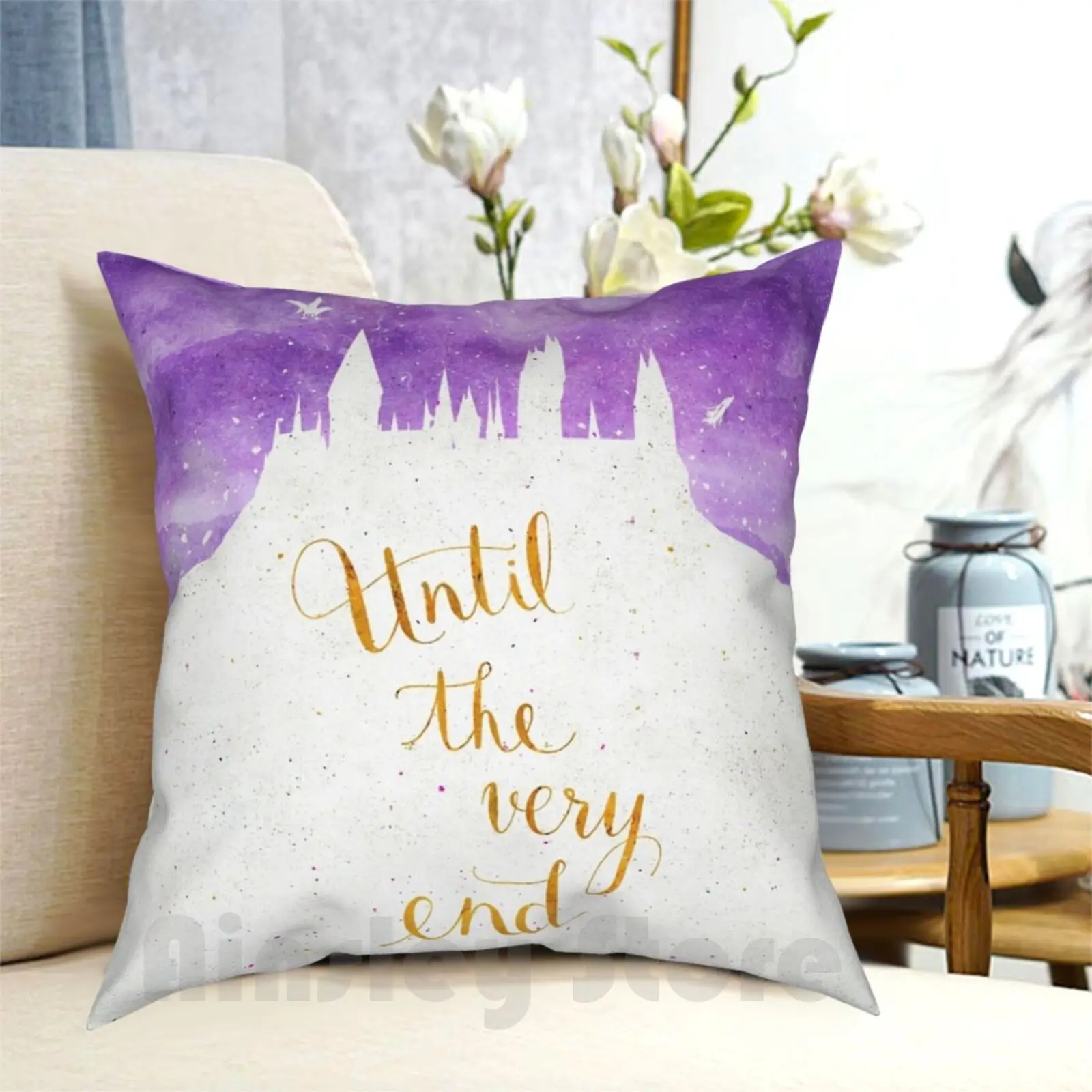 

Until The Very End Pillow Case Printed Home Soft Throw Pillow Always Geek Glasses Scar Bolt Lightening Film Pop Culture