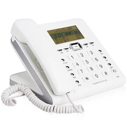 Corded Telephone Phone with Speakerphone and Caller ID, Adjustable LCD Brightness, Number Voice Report, for Home Office