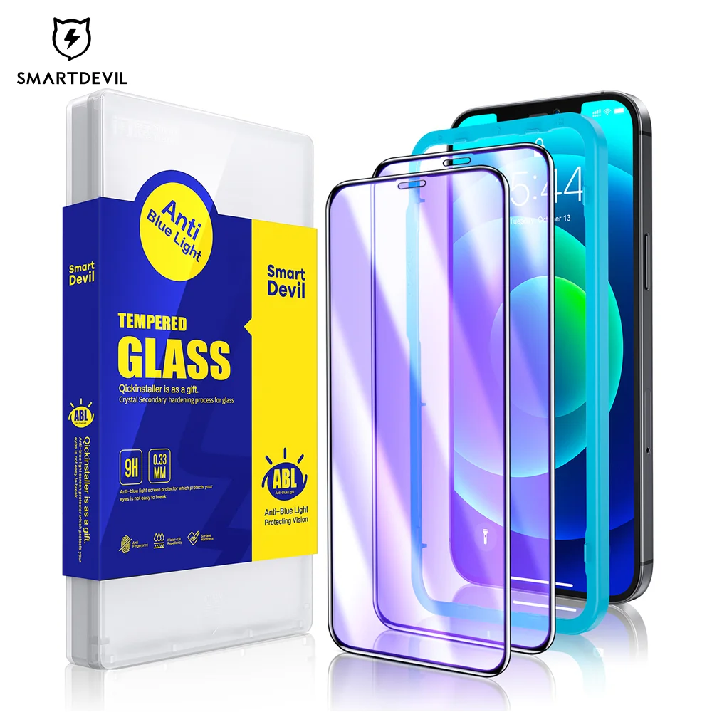 SmartDevil Tempered Glass Screen Protector For iPhone 13 Pro Max Full Cover Glass For iPhone 13 mini  Anti Blue Light