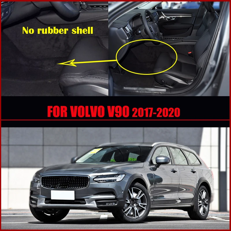 Car Floor Mats For Volvo V90 2017 2018 2019 2020 Double Layer Auto Foot Pads Custom Carpets Interior Accessories Parts