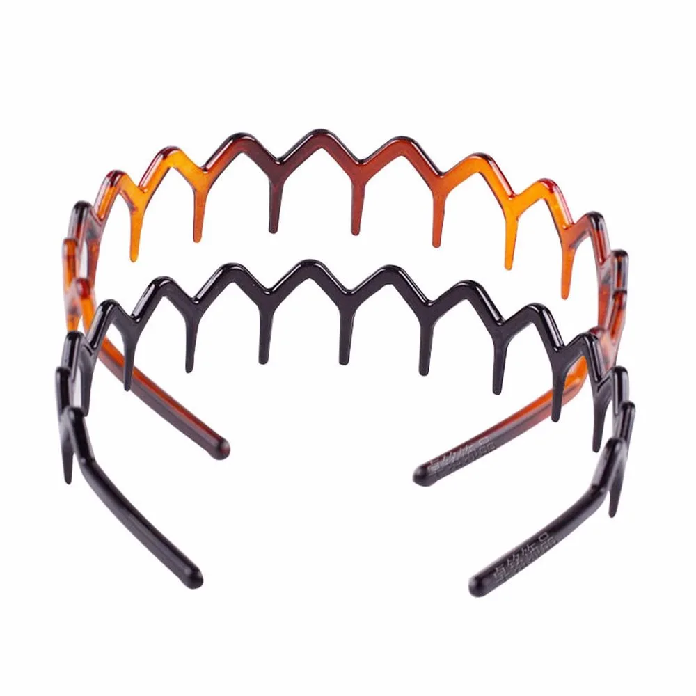 Men Women Unisex Hair Comb Zigzag Band Notched Headband Sport Headband Hairband Fashion Anti-slip Hairband For Face Washing