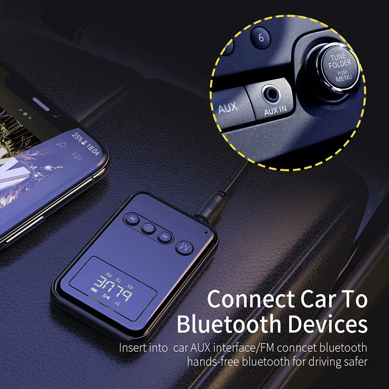 Bluetooth 5.0 Transmitter Receiver 3.5mm Jack Aux Audio Wireless Adapter For PC TV Headphone Car Bluetooth 5 0 Receiver