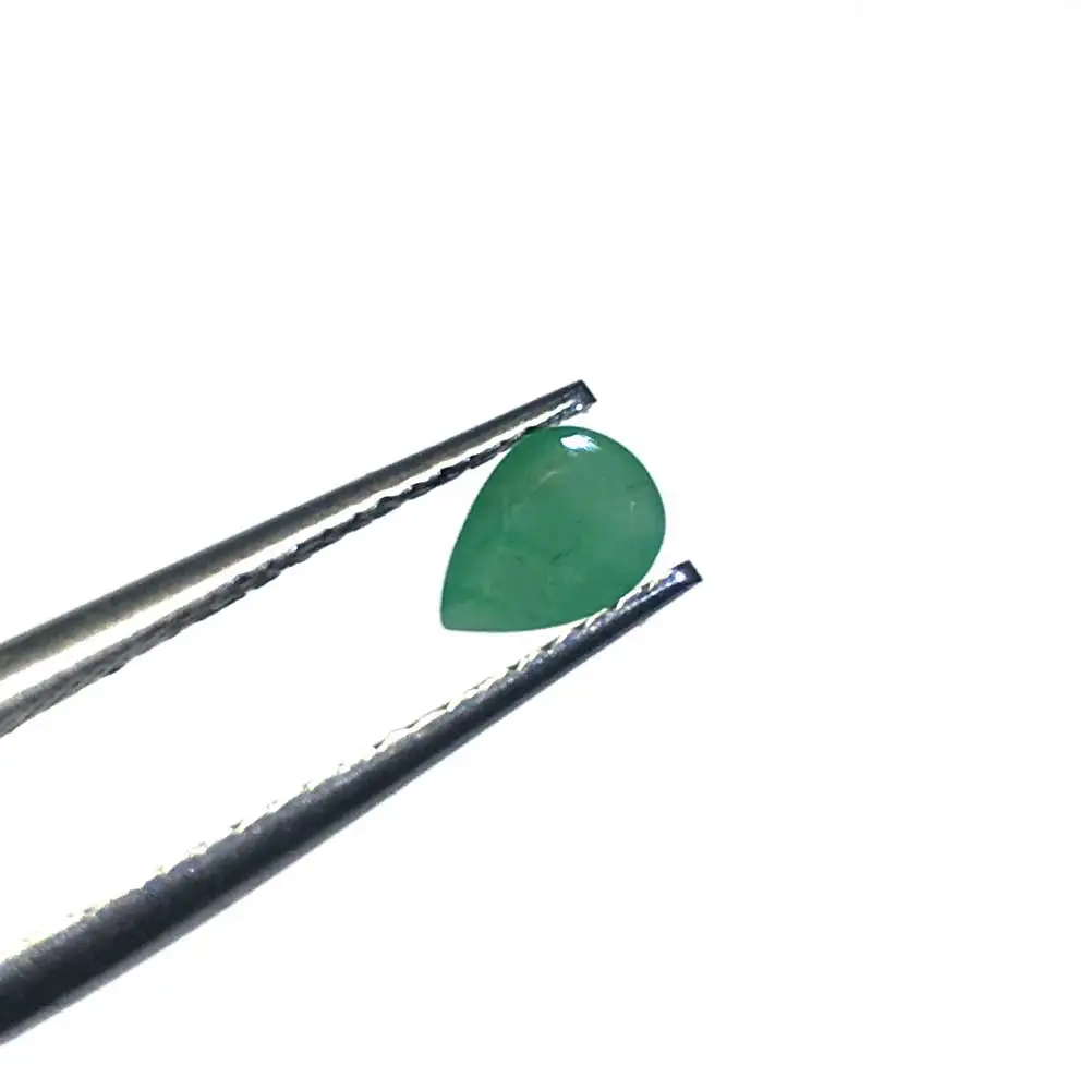 VANTJ Natural Emerald Loose Gemstone Pear Cut Customizable Diy for Silver Gold Women Jewelry Random Delivery