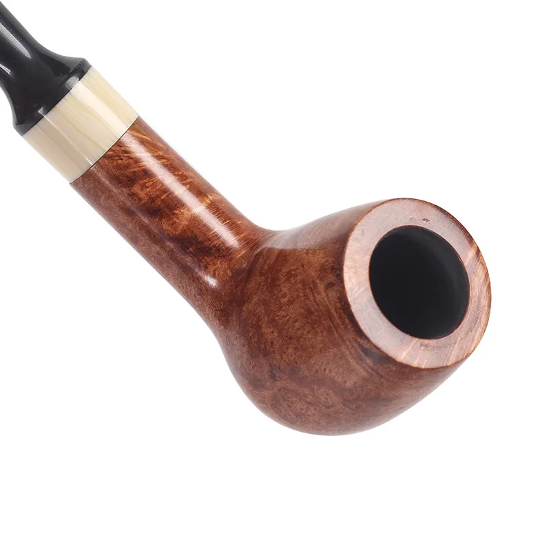 Briar Pipe Handmade Solid Wood Portable Activated Carbon Filter Dry Tobacco Pipe Men's Old Fashioned Straight Tobacco Pipe