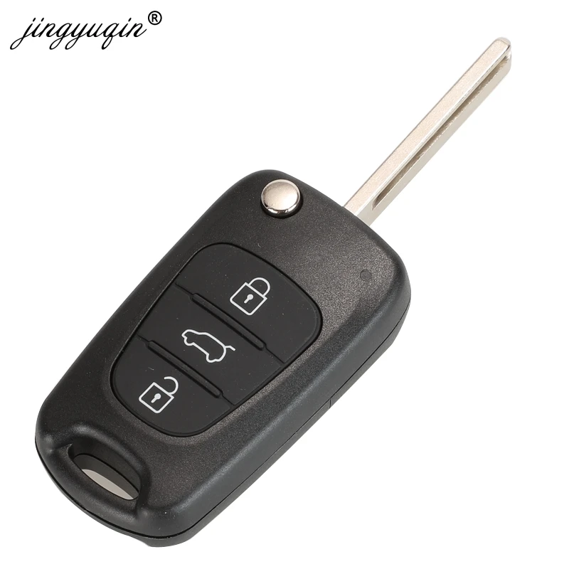 jingyuqin 3BTN Remote Car Key Shell For Kia Sportage K2 K5 Hyundai Ix35 IX30 Accent IX20 Flip Folding Remote Key Case Fob TOY40