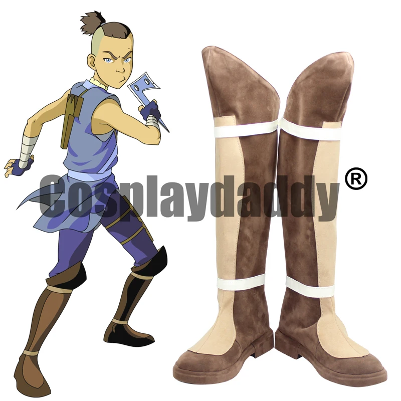 

ATLA Southern Water Tribe Warrior Sokka Cosplay Shoes Tall Knee-high Boots X002