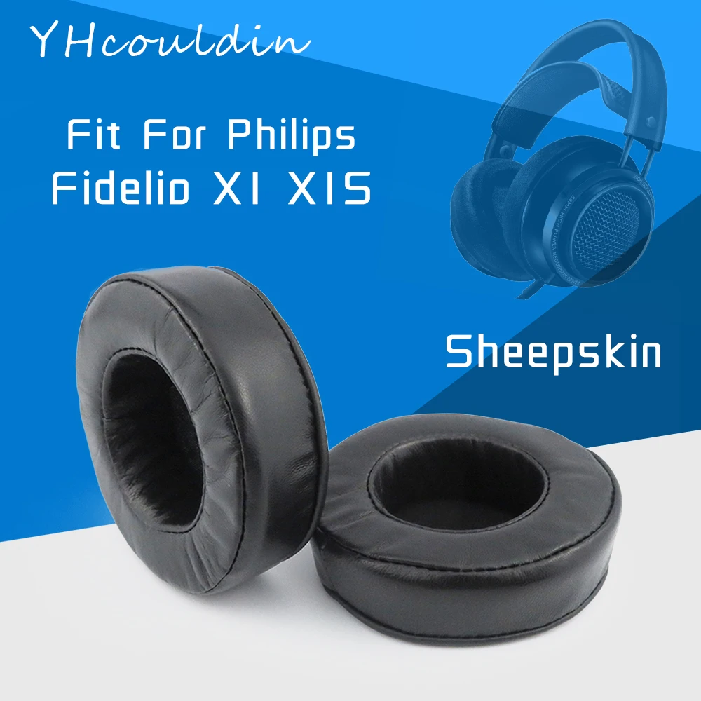 Earpads For Philips Fidelio X1 X1S Headphone Sheepskin Pads Accessaries Replacement Ear Cushions Wrinkled Leather Material