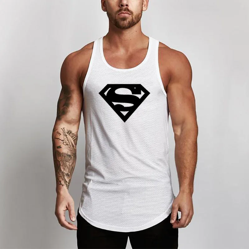 Brand Mesh Gym Mens Tank Top Fitness Workout Fashion Casual Stringer Undershirt Singlets Sleeveless Shirts Bodybuilding Vest