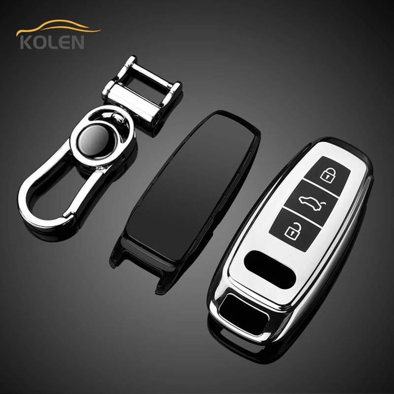 Soft TPU Car Remote Key Case Cover Fob For Audi A6 A7 A8 C8 Q8 D5 E-tron 2018 2019 2020 Key Holder Shell Protection Accessories