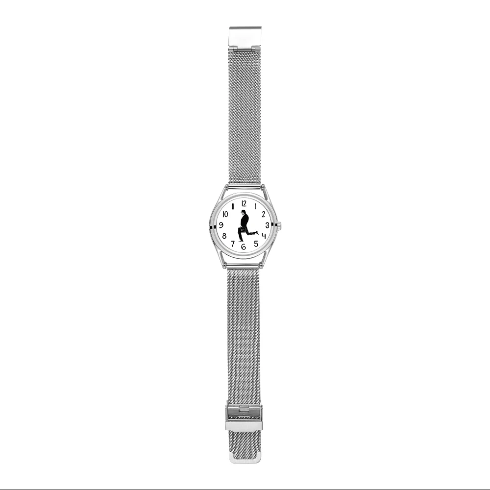 30 lutego Walking Men Design kreatywnie zaprojektowane mężczyźni Unisex Watch 3ATM wodoodporny pasek ze stali nierdzewnej
