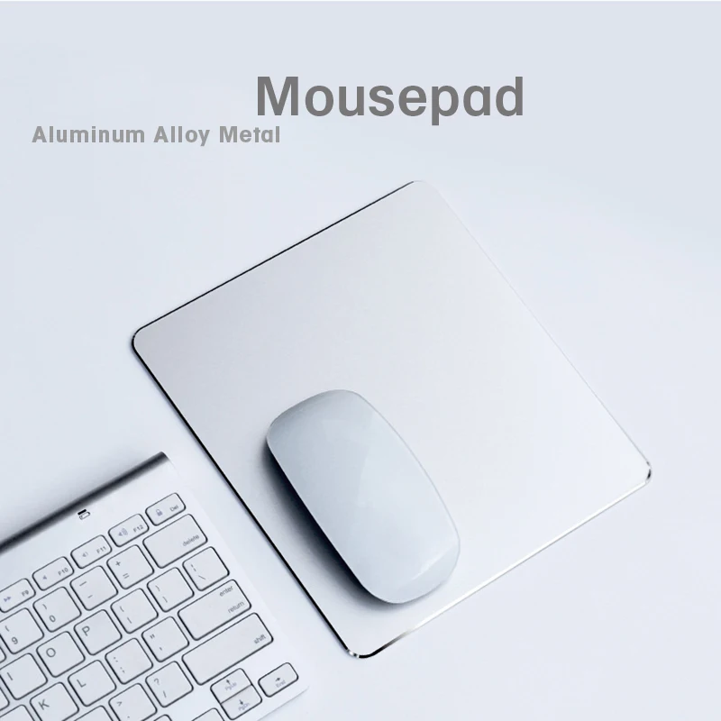 Metal Aluminum Mouse pad Mat Hard Smooth Thin Mousead Double Side Waterproof Gamer Computer Mouse Mat For Office Home