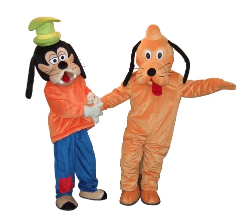 Dog Mascot Costumes pluto And goof Mascot Fancy Dress Performance movie costume mascot cosplay