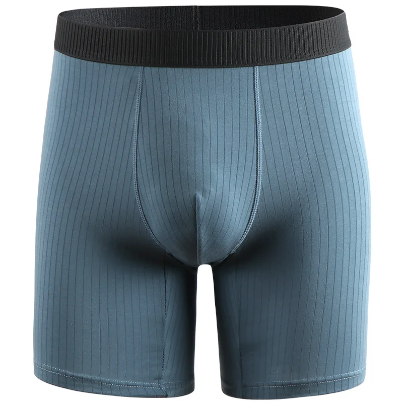 Mais tamanho longo boxer shorts calcinha homem roupa interior alongar boxers de alta qualidade algodão confortável respirável longo perna cueca