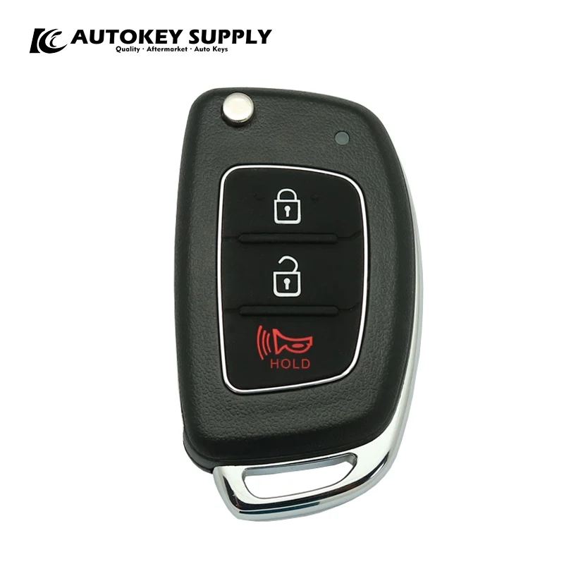 Autokeysupply AKHKF127 i10 i20 i30 Chiave telecomando a 3 pulsanti con tenuta in rosso per la nuova Hyundai