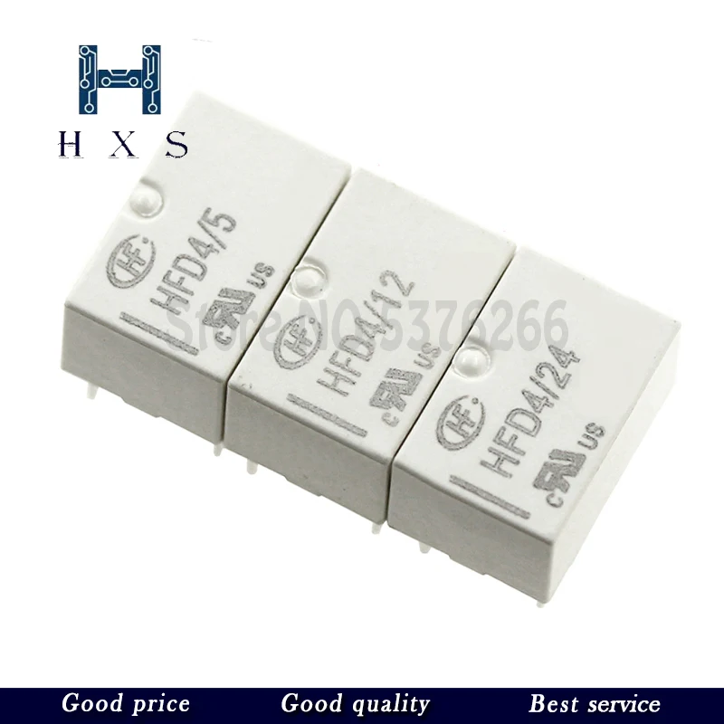 2PCS  HFD4-3V 5V 12V 24V 8Pin DIP Relay SR HFD4-3-S HFD4-4.5-S HFD4-5-S HFD4-12-S HFD4-24-S  SMD 2A HFD4 Relay