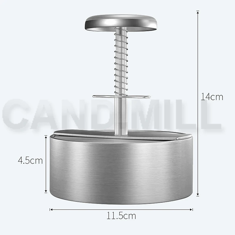 CANDIMILL รอบรูปร่างแฮมเบอร์เกอร์กดสเตนเลสเบอร์เกอร์ Maker แม่พิมพ์ทอดเบอร์เกอร์ Smasher Patty Mould