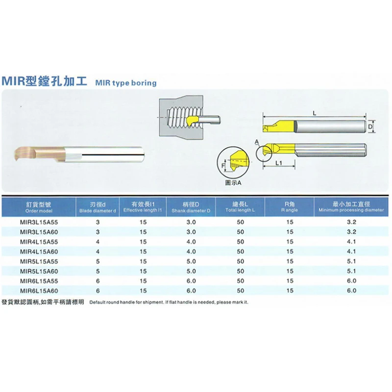 1 Máy Tính MIR3 A60 L15 MIR Mũi Khoan Mini Dụng Cụ Xoay Ren Chế Biến Nhỏ Cacbua Dụng Cụ Khoan Địa Chấn Nhàm Chán Dụng Cụ CNC