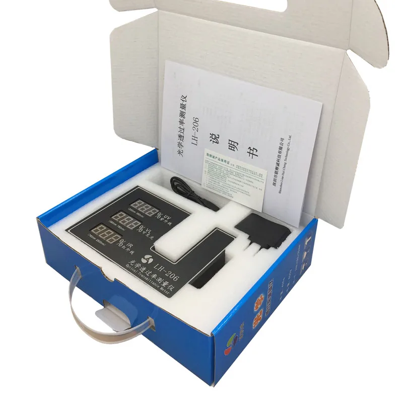 LH-206 سيارة الشمسية فيلم ضوء نفاذية اختبار نفاذية الضوء الكاشف قياس أداة نفاذية الضوء متر