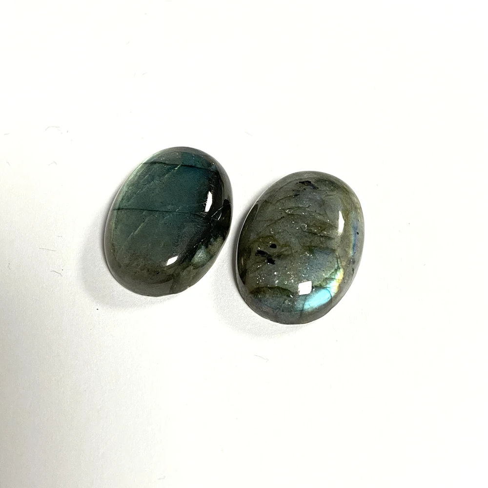 50 Pieces 1 Bag Moisangna Oval Flatback Cabochon Original Loose Natural Labradorite Gmestone For Ring