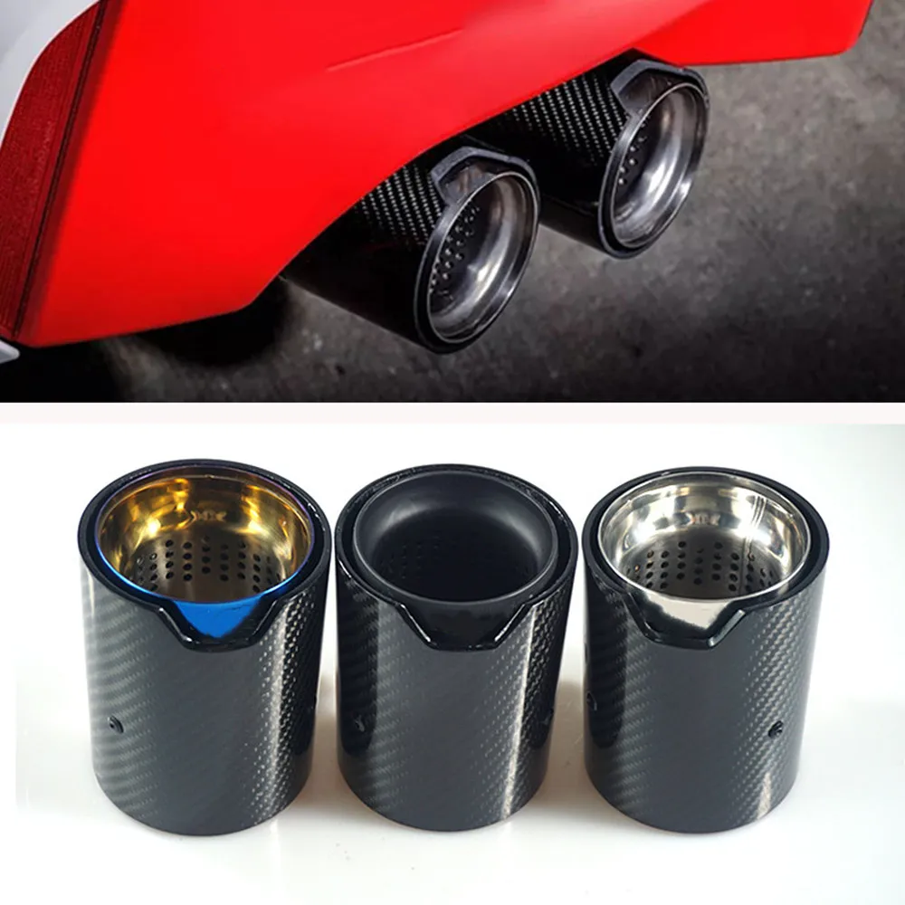 

1pcs 67MM Carbon Fiber Car Exhaut Tip Exhaust Pipe For BMW 1234 M Performance M2 F87 M3 F80 M4 F82 F83 M5 F10 M6 F12