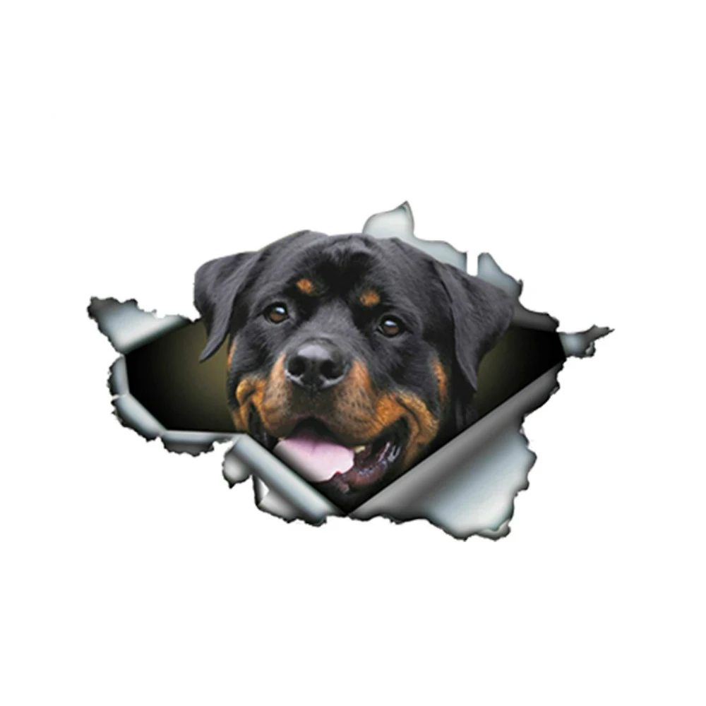 

Creative Pet Dog Car Sticker Funny Rottweiler 3D Rott Torn Metal Automobiles Motorcycles Waterproof Vinyl Decal 13cm X 8.5cm