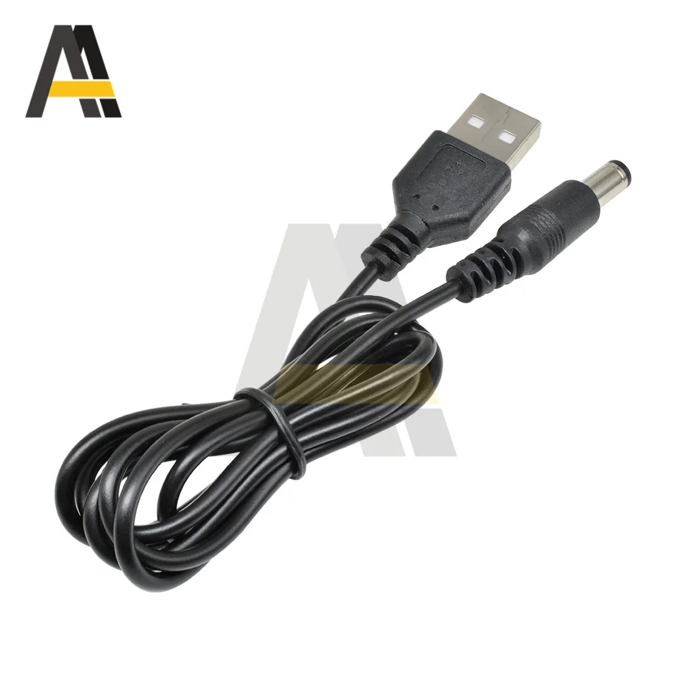 Cable adaptador de conector de alimentación USB 2,0 a DC 5,5x2,1mm 5,5x2,1, Mini Cable adaptador de conector USB, Cable de fuente de alimentación, 80CM