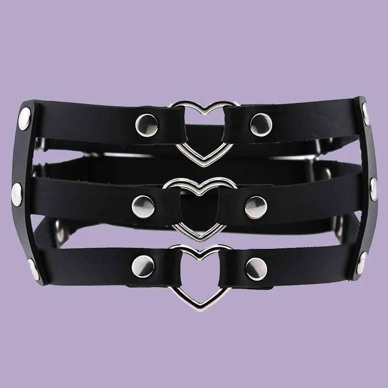 

Sexy Woman Erotic Suspenders Heart-shaped Leather Leg Garter Body Strap Harness Belt Punk Goth Body Waist Bondage Sex Lingerie