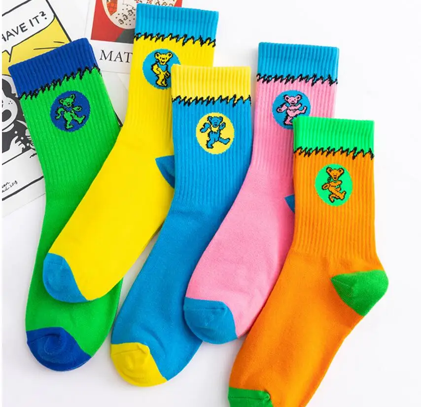 3 paare/schachtel Mode Männer und Frauen Mode Persönlichkeit bunte sb Dunkl Tanz Bär Match Gezeiten Jugend Socken Geschenk paket – Detail 12