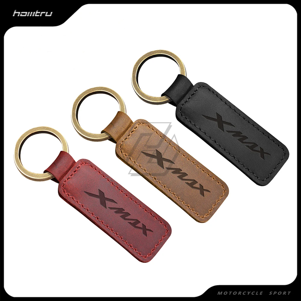 Motorcycle Cowhide Keychain Key Ring Case for Yamaha XMAX Scooter X-max Key Chain