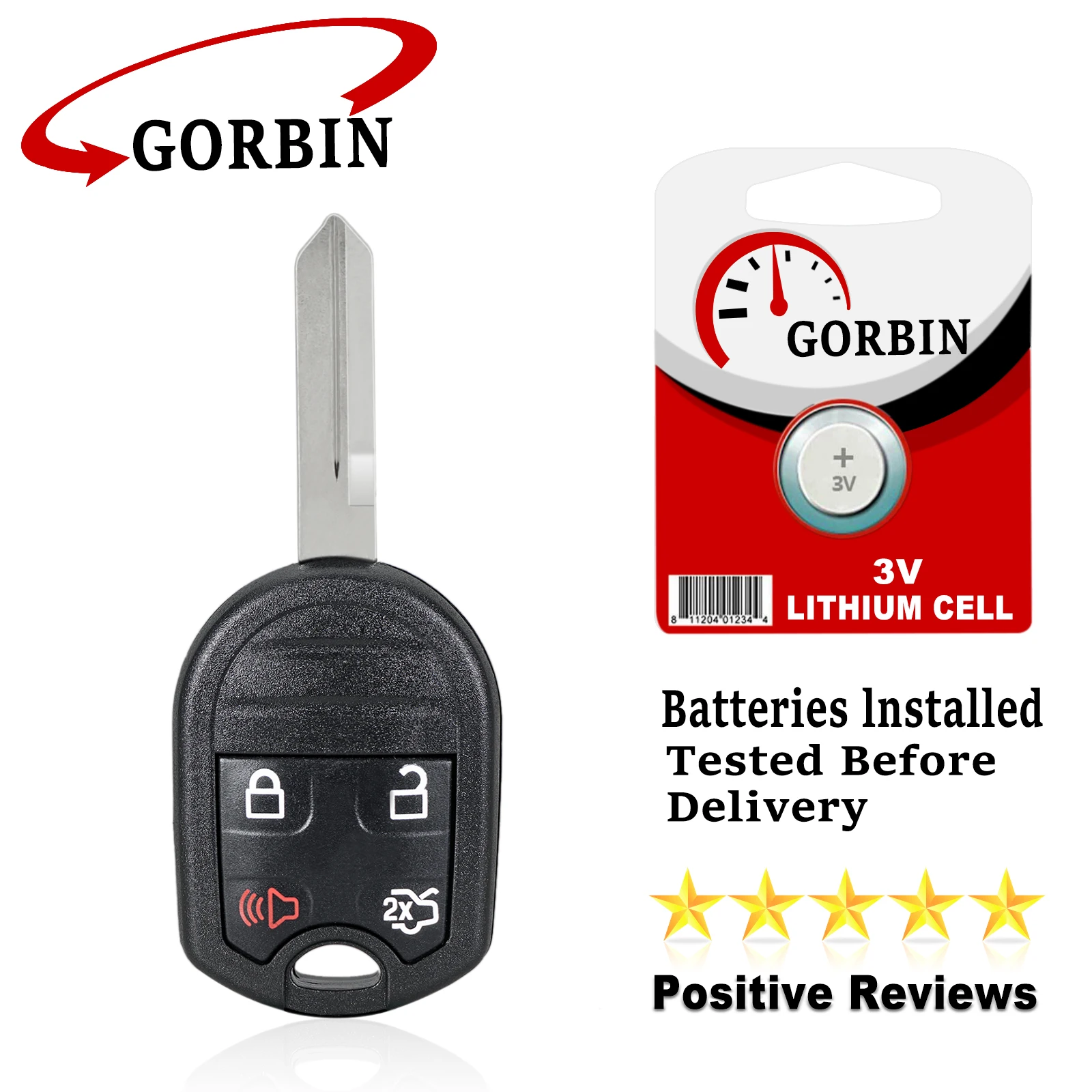 

GORBIN for Ford Key ID63 Chip 315Mhz Remote Car Key for Ford Edge Escape Expedition Explorer Flex Fusion Mustan Taurus 4 Button