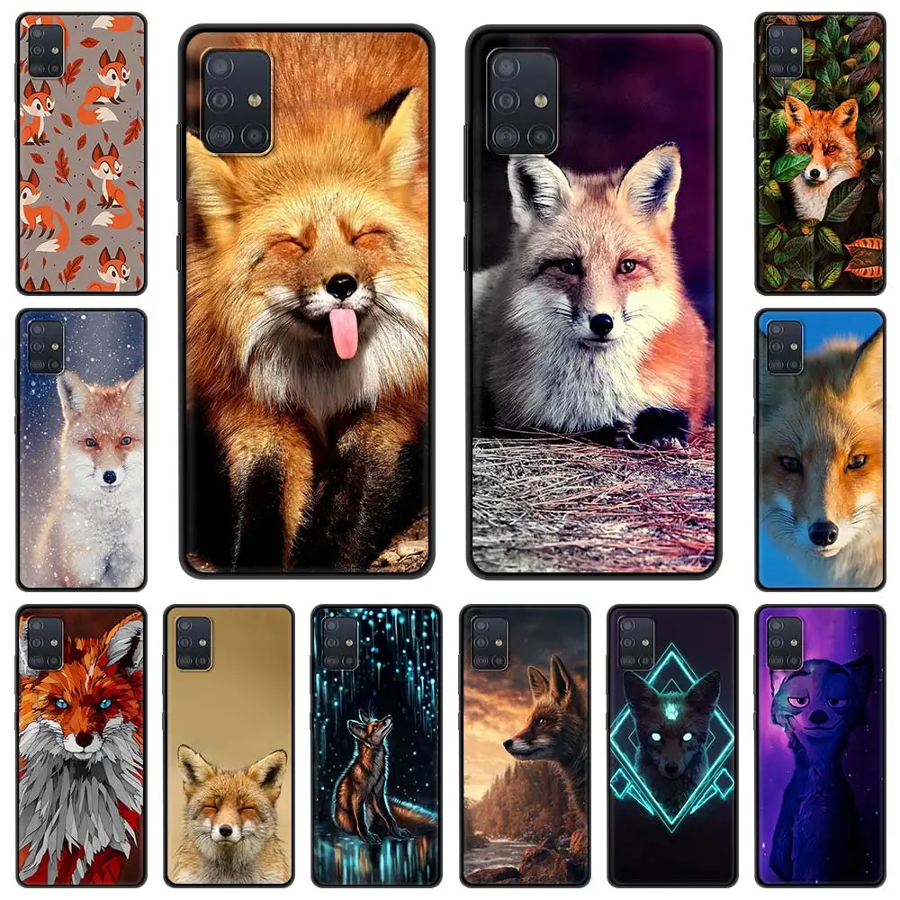 Cute cartoon animal fox Phone Case for Samsung Galaxy A51 A71 A21S A03s A13 A33 A53 A11 A31 A52 A41 A32 5G A01 A22 Cover Capa