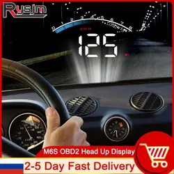 HD M6S HUD Car Head Up Display OBD2 Overspeed Security Alarm Windshield Projector Display Car Auto Electronics Accessories KM/h