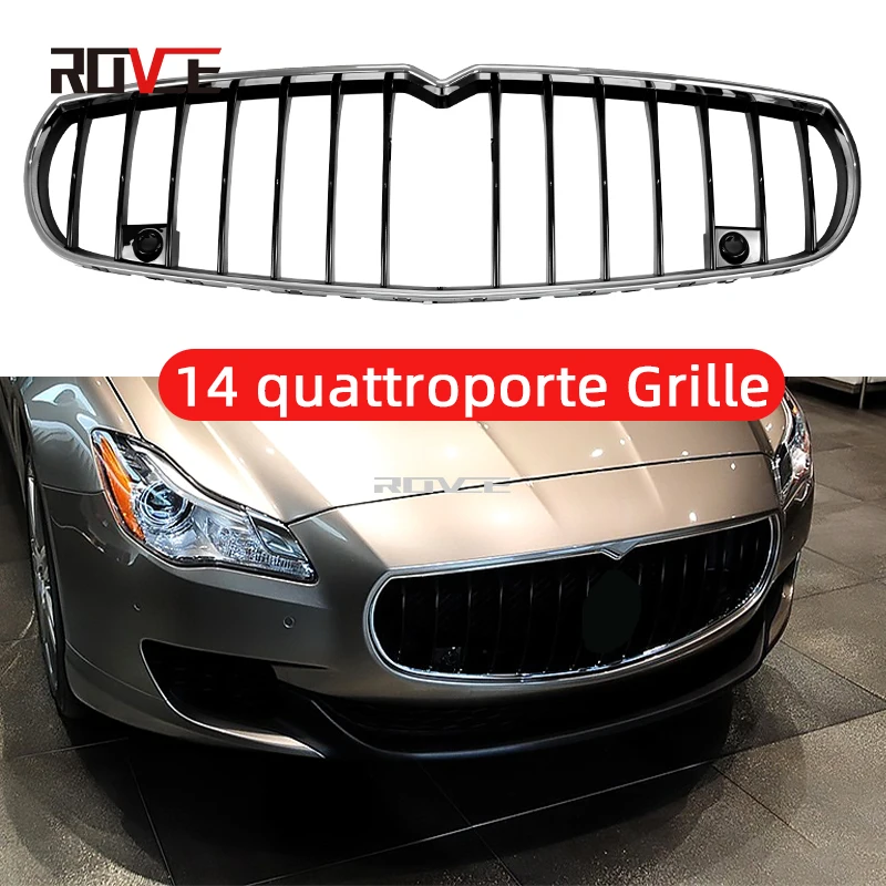 ROVCE Front Bumper Grille Grill For Maserati Quattroporte 2014 Chrome Plating Hood Grill